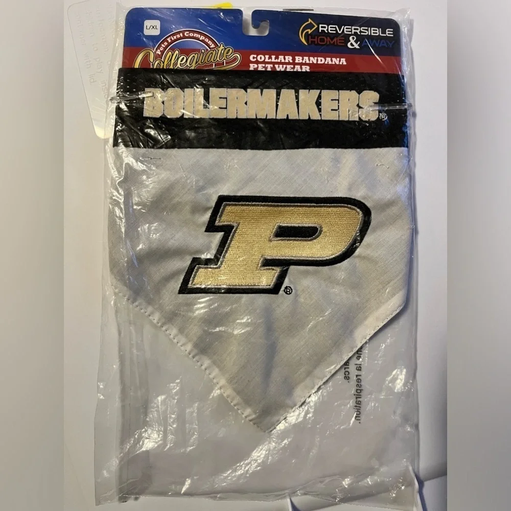 NEW:Pets First Collegiate Pet Accessories Reversible Bandana Purdue Boilermakers